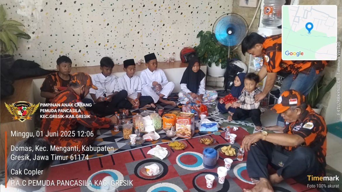 Peringati Hari Lahir Pancasila, Koti Mahatidana MPC Pemuda Pancasila Kabupaten Gresik Santuni Anak Yatim di Menganti
