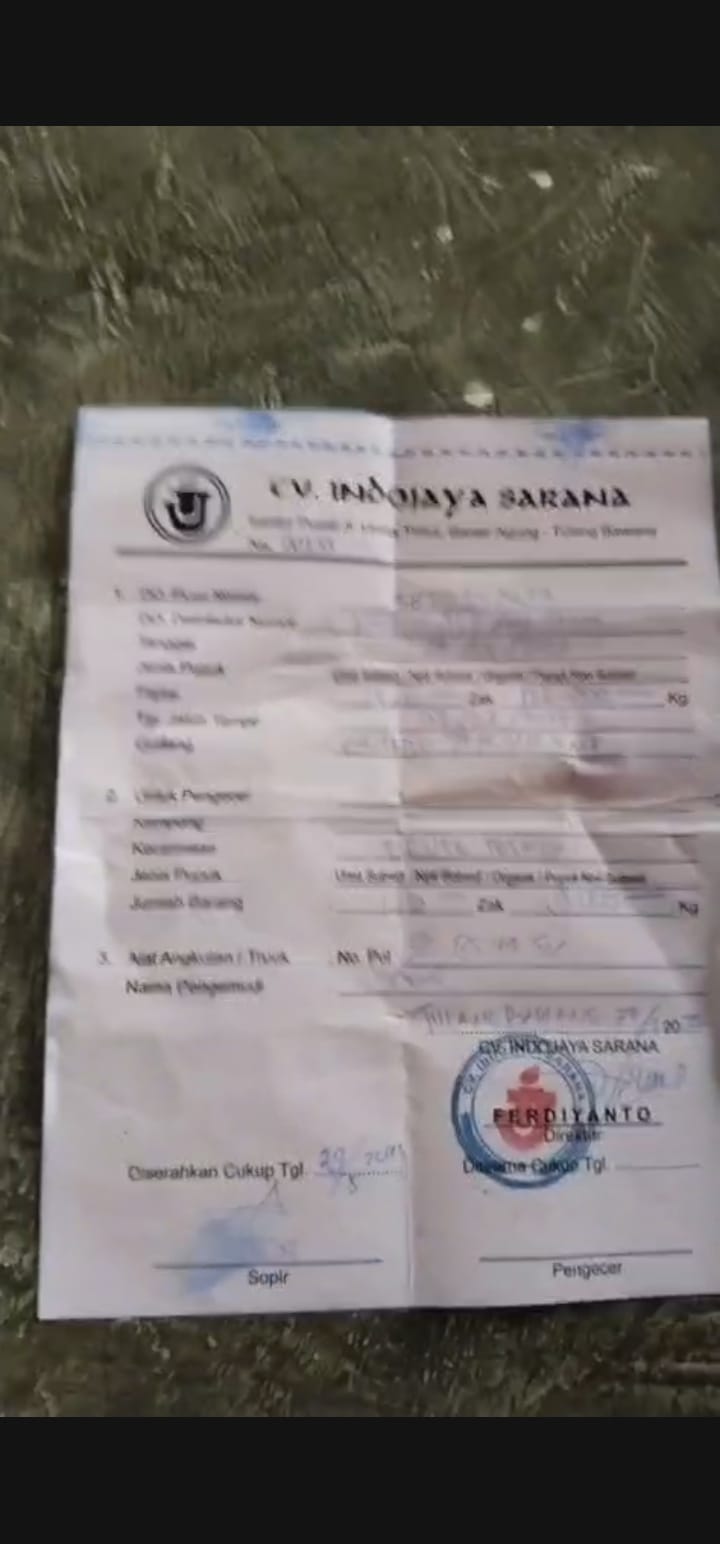 Diduga Kuat Penyelewengan Pupuk Bersubsidi Jenis Urea. Alasan Distributor Salah Memberikan Surat DO !!! Ini Penjelasannya 