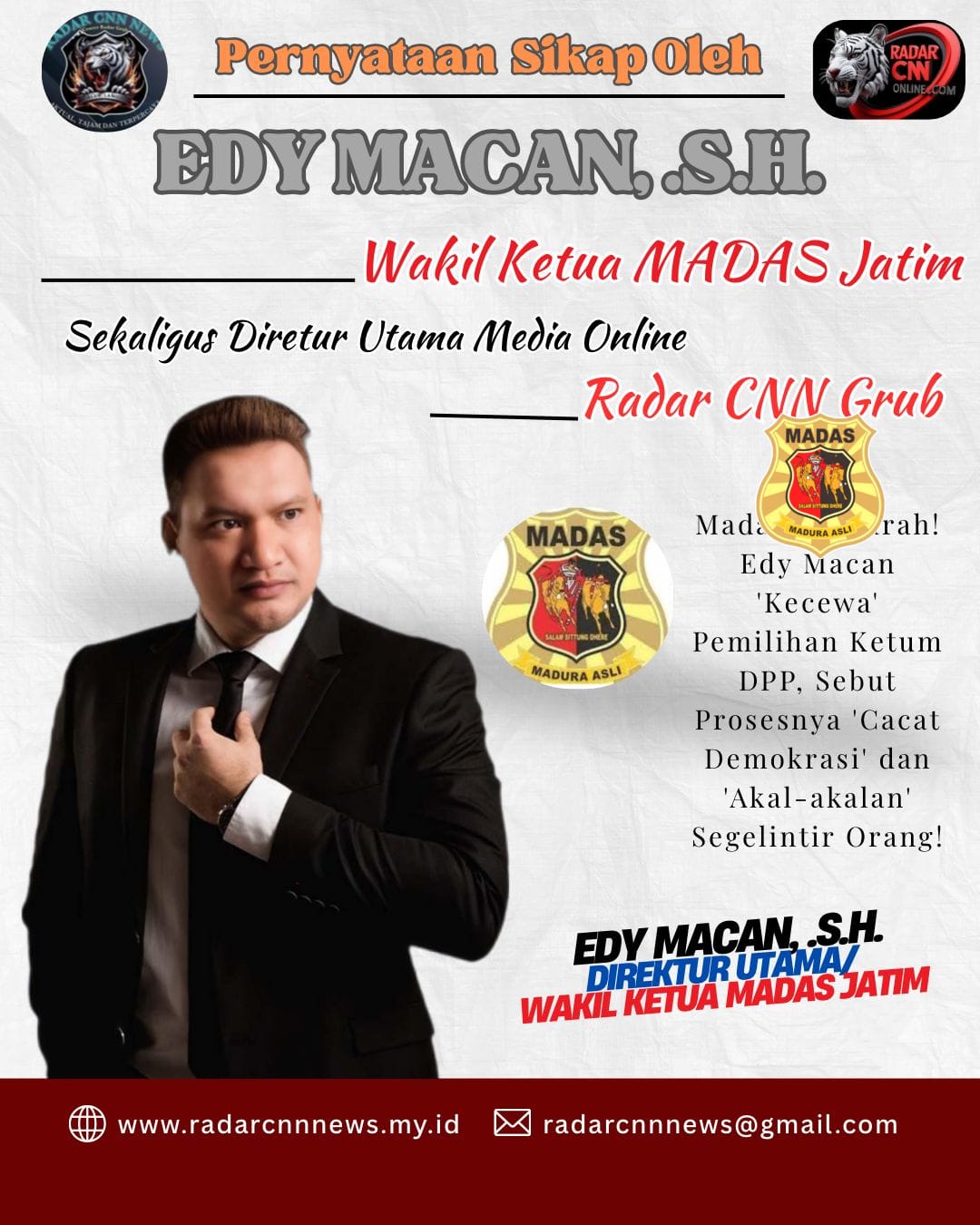 Bukan Soal Siapa Menang, Tapi Soal Proses! Edy Macan Kecam Keras Pemilihan Ketum DPP Madas.