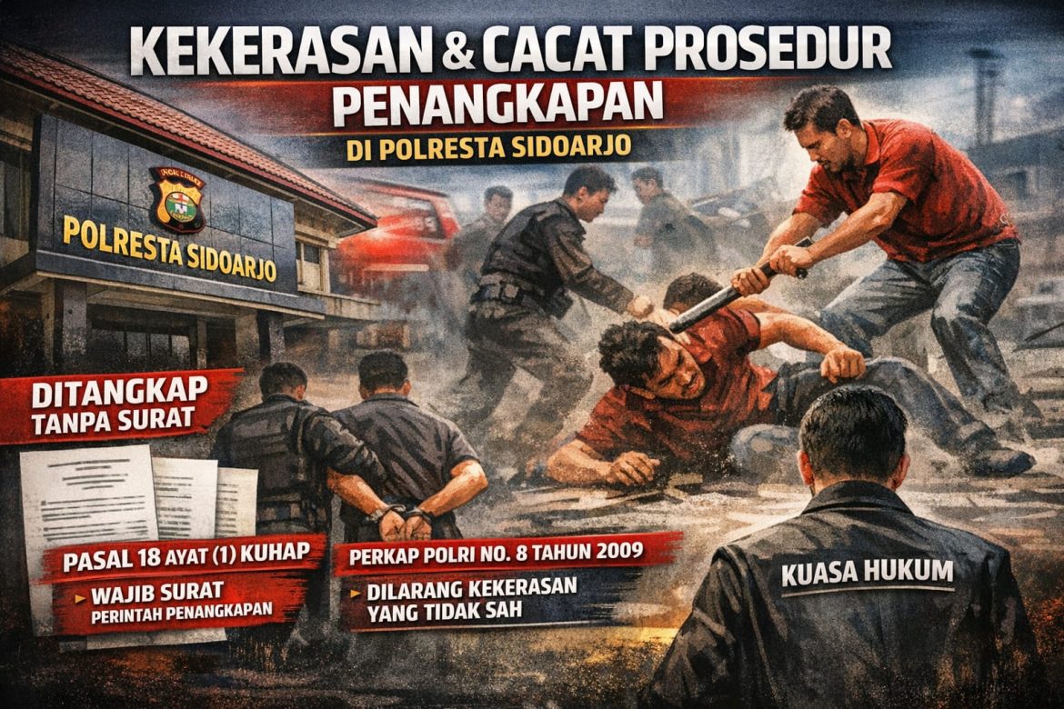 Dugaan Pelanggaran Prosedur Penangkapan dan Kekerasan dalam Penyidikan di Polsek Candi Sidoarjo.