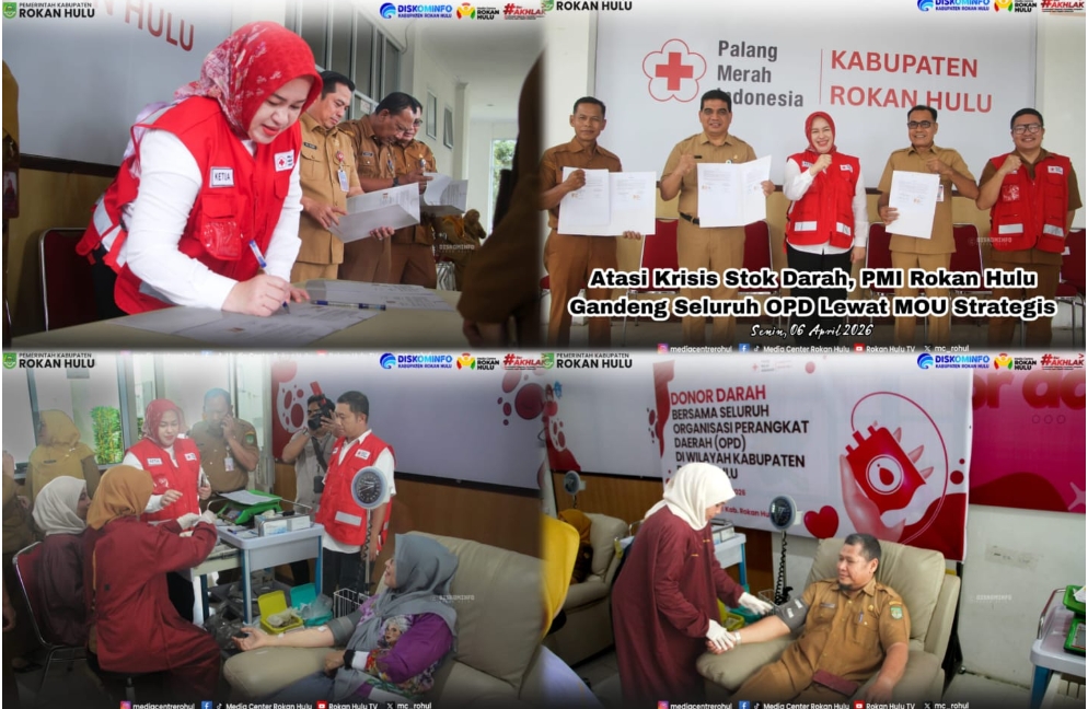 “PMI Rohul Atasi Krisis Stok Darah, Gandeng Seluruh OPD Lewat MoU Strategis”