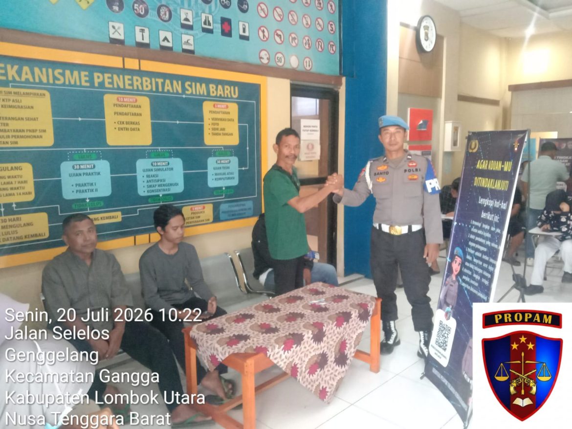 Kunjungan Media Mabes Polri ke Loket Pelayanan SIM Polres Lombok Utara Disambut Hangat, Perkuat Sinergi dengan Aparat