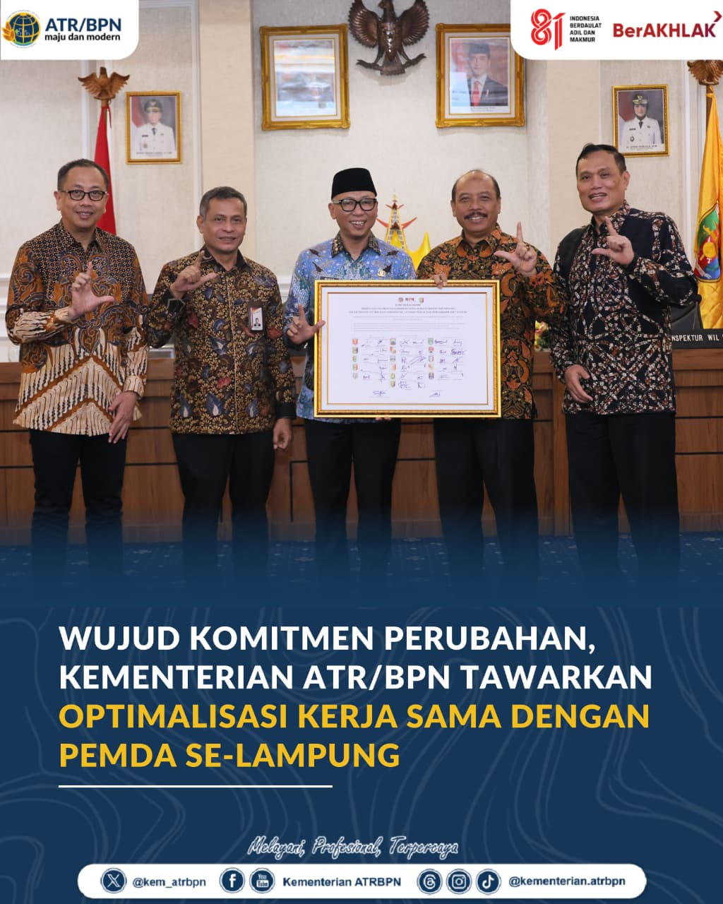 ATR/BPN Perkuat Kolaborasi dengan Pemda se-Lampung
