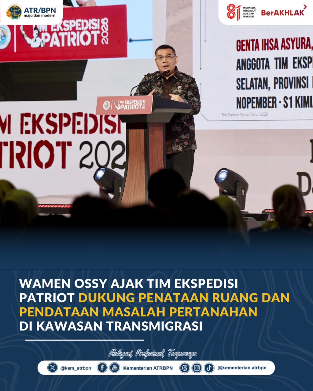 Wamen Ossy Libatkan Mahasiswa Benahi Pertanahan