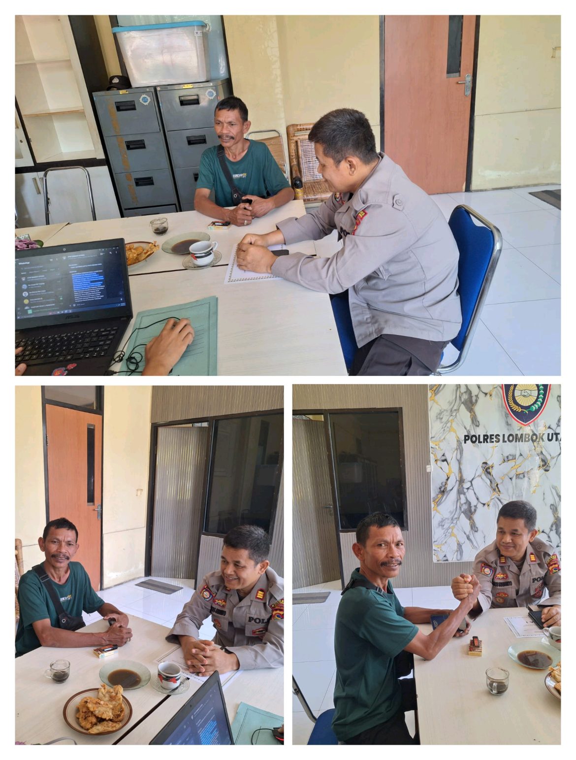 Perkuat sinergi dengan aparat KORLAPNAS Media mabes polri berkunjung ke ruangan kepala satuan binmas (sat binmas) polres lombok Utara