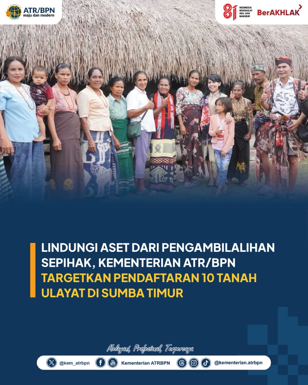 ATR/BPN Targetkan Pendaftaran 10 Tanah Ulayat di Sumba Timur