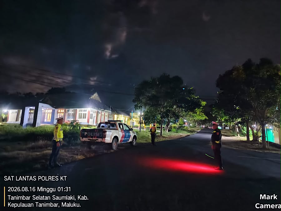 Patroli Blue Light Sat Lantas Tanimbar Berlanjut hingga Subuh