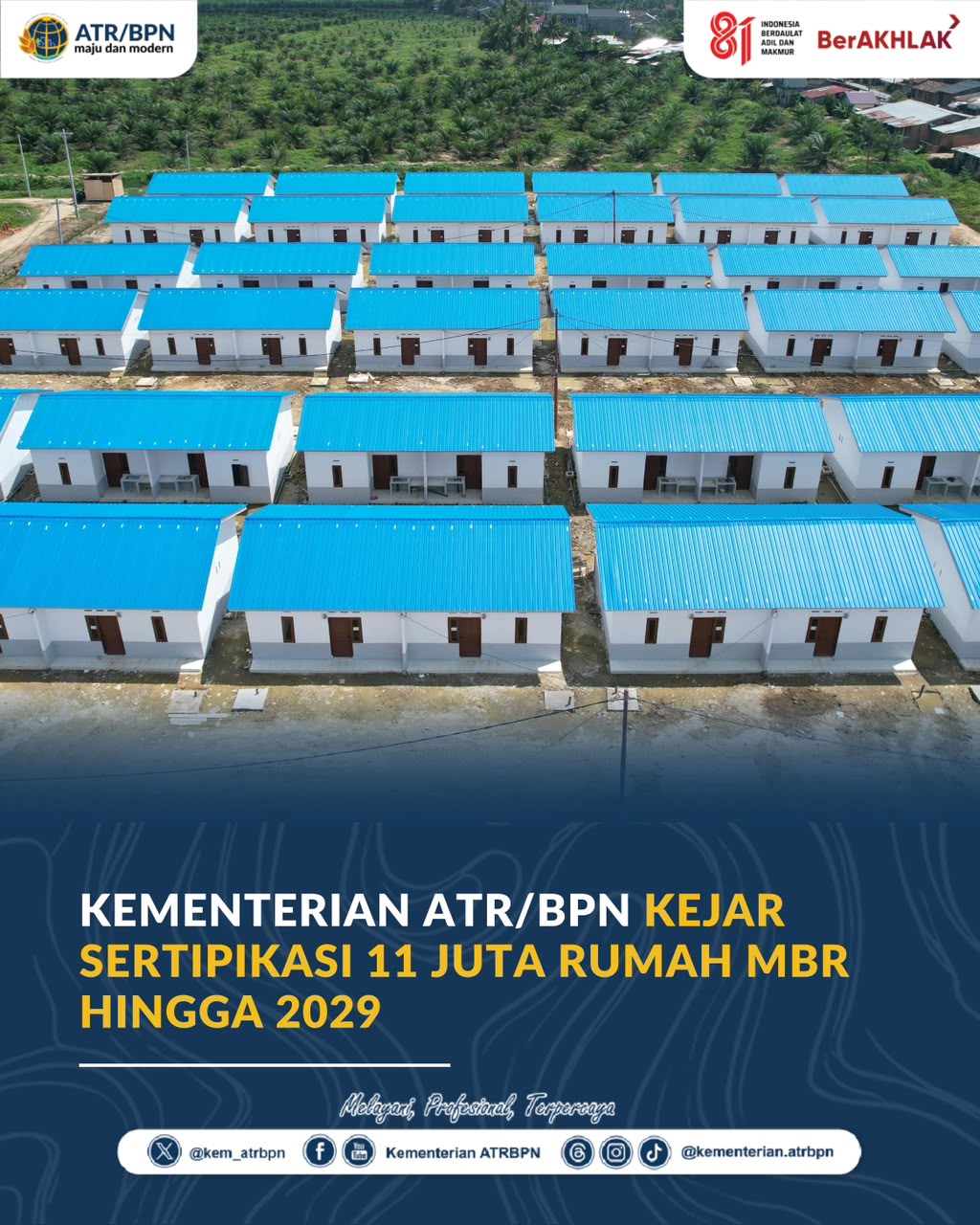 Kementerian ATR/BPN Targetkan Sertipikasi 11 Juta Rumah MBR Selesai pada 2029