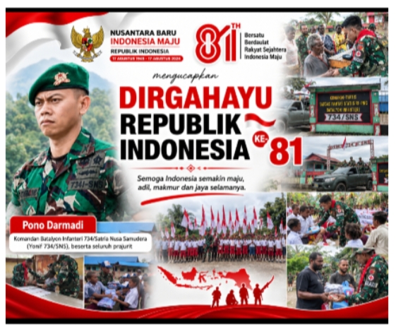 Dari Tanimbar hingga Oksibil, Yonif 734/SNS Teguhkan Semangat Kemerdekaan