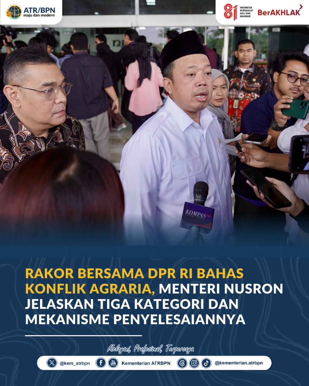 Menteri Nusron Tegaskan Transformasi Layanan Pertanahan Berorientasi Kepastian dan Kemudahan bagi Masyarakat