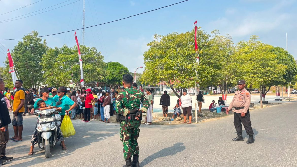 Meriahkan HUT GPM ke-91, Polsek Tanimbar Utara Terjunkan Personel Amankan Gerak Jalan Indah