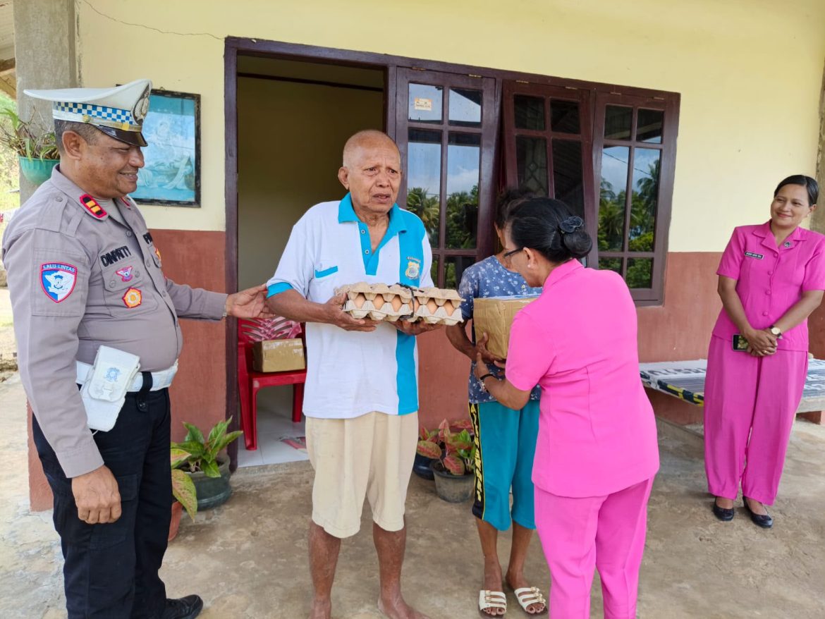Jelang HUT Lalu Lintas Bhayangkara ke-71, Sat Lantas Polres Kepulauan Tanimbar Gelar Anjangsana ke Purnawirawan