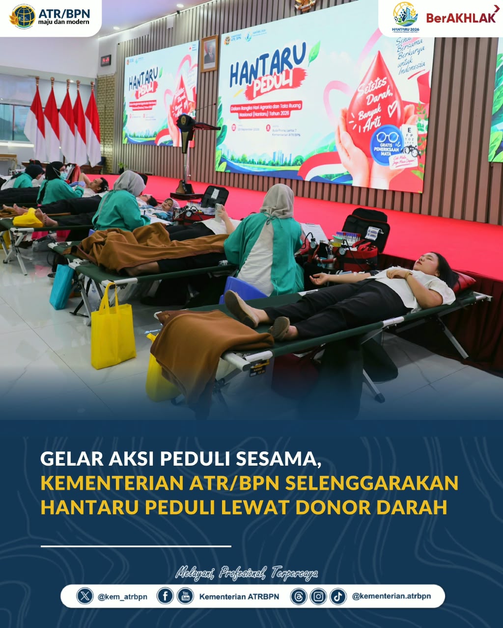 Peringati HANTARU ke-66, Kementerian ATR/BPN Gelar Aksi Donor Darah HANTARU Peduli