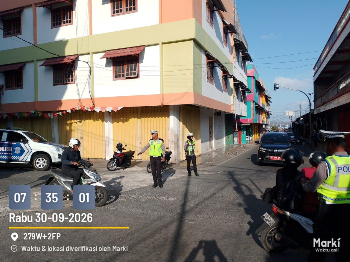 Sat Lantas Polres Tanimbar Siaga Jalankan Pos Pagi demi Kelancaran Lalu Lintas Saumlaki