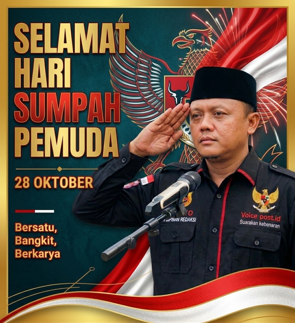 “Semangat Sumpah Pemuda 28 Oktober: Pimpinan Redaksi Voicepost.id Iwanto Serukan Generasi Muda Tetap Bersatu, Bangkit, dan Berkarya”