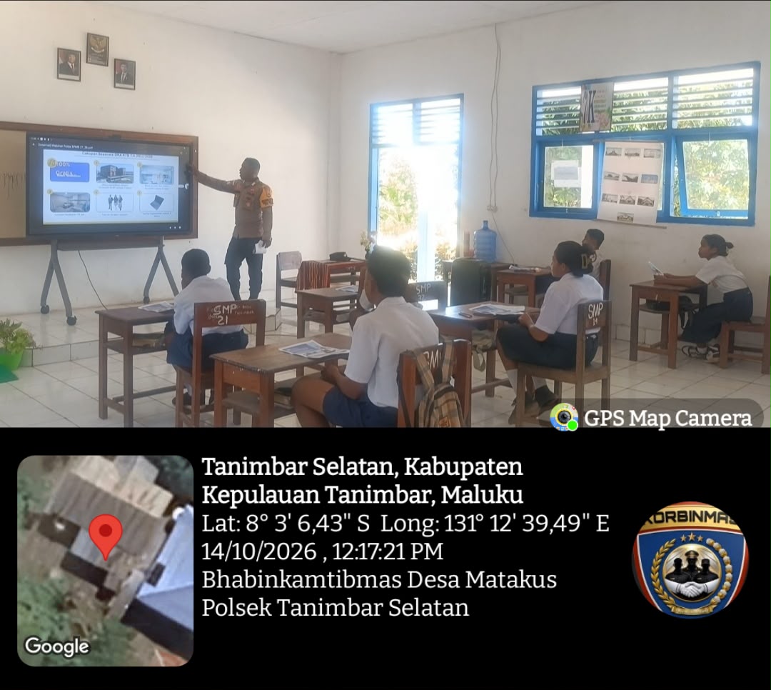 Sosialisasi SPMB SMA Kemala Taruna Bhayangkara, Bhabinkamtibmas Desa Matakus Sambangi Siswa SMPN 3 Tansel