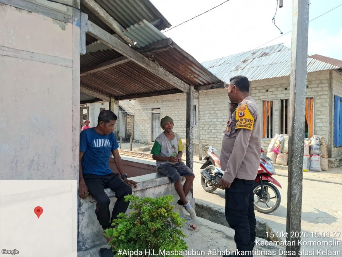 Jaga Kondusifitas Kamtibmas, Bhabinkamtibmas Desa Alusi Kelaan Gencarkan Sambang Dialogis ke Warga