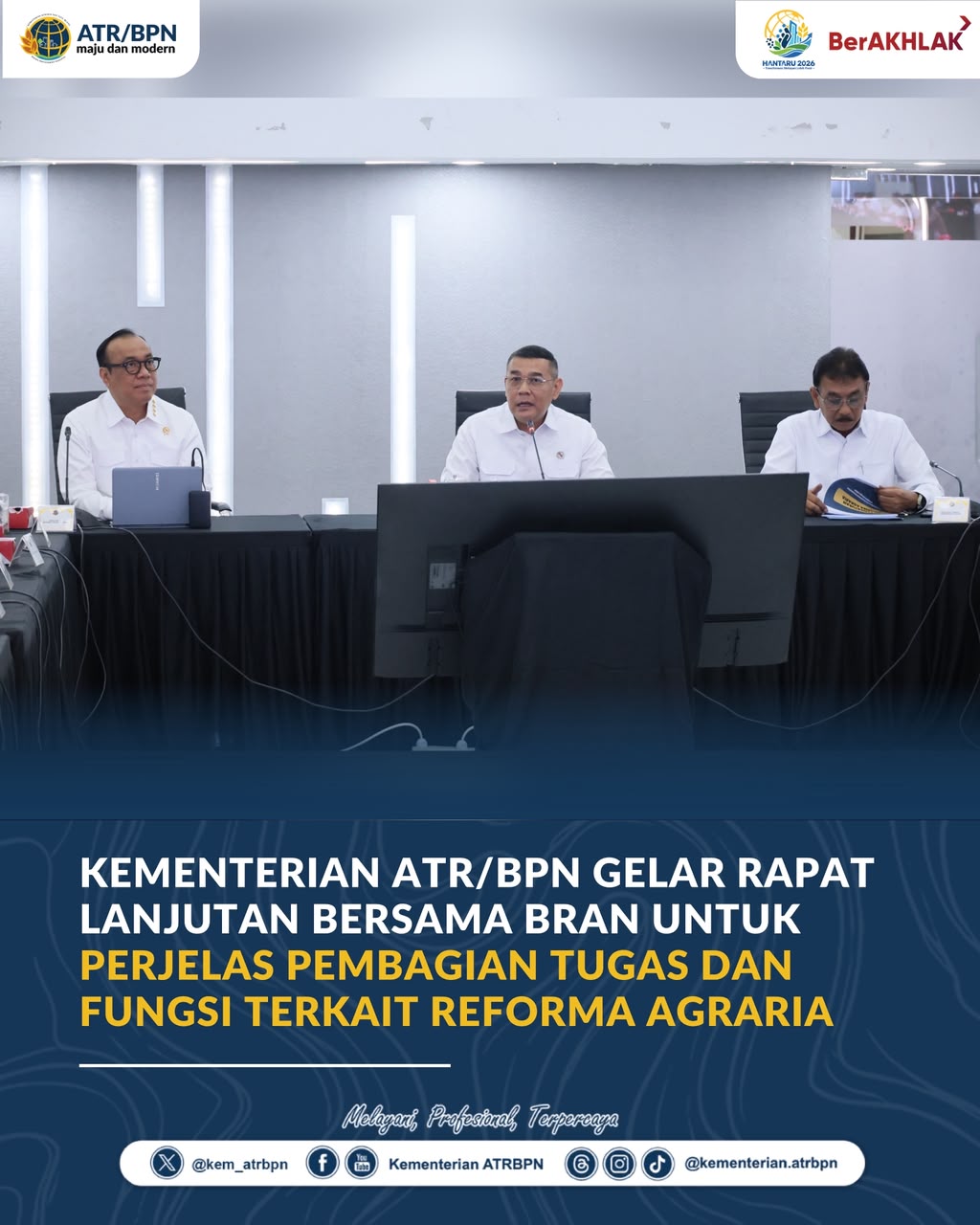 Pertegas Pembagian Tugas Reforma Agraria, Kementerian ATR/BPN dan BRAN Gelar Rapat Penyelarasan Kelembagaan