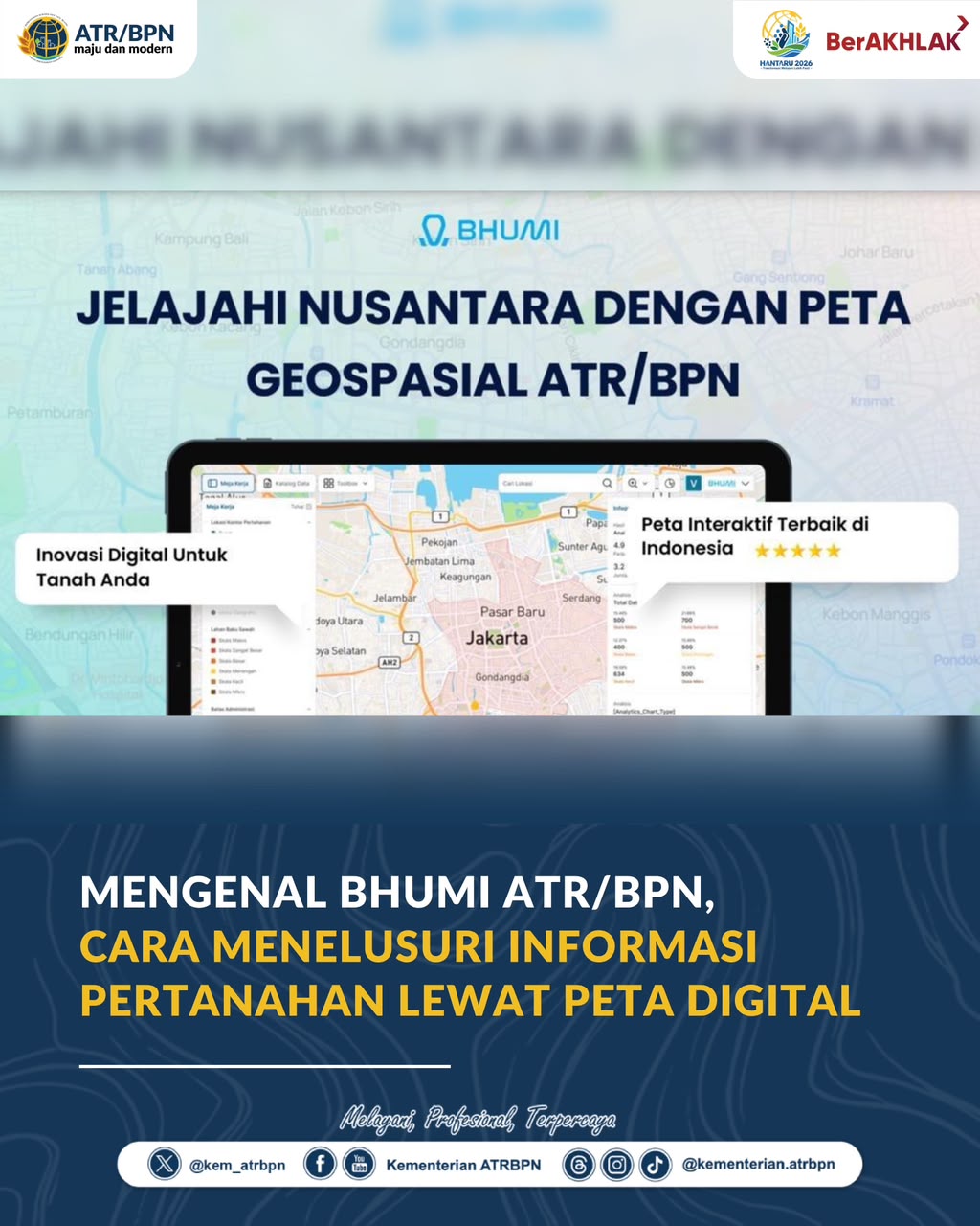 Transparansi Informasi Pertanahan, Kementerian ATR/BPN Hadirkan Platform Digital Bhumi ATR/BPN