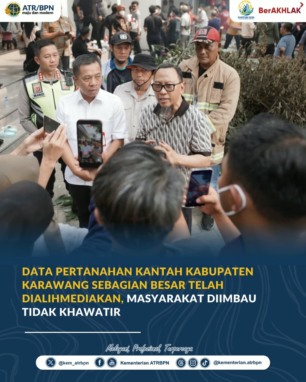 80 Persen Data Terdigitalisasi, Kementerian ATR/BPN Pastikan Dokumen Pertanahan Aman Pasckakebakaran Kantah Karawang