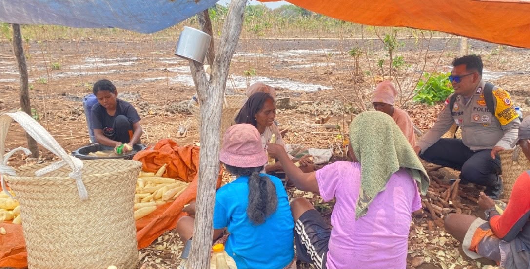 Dukung Ketahanan Pangan dan Cegah Karhutla, Bhabinkamtibmas Eliasa Sambangi Warga di Perkebunan Singkong
