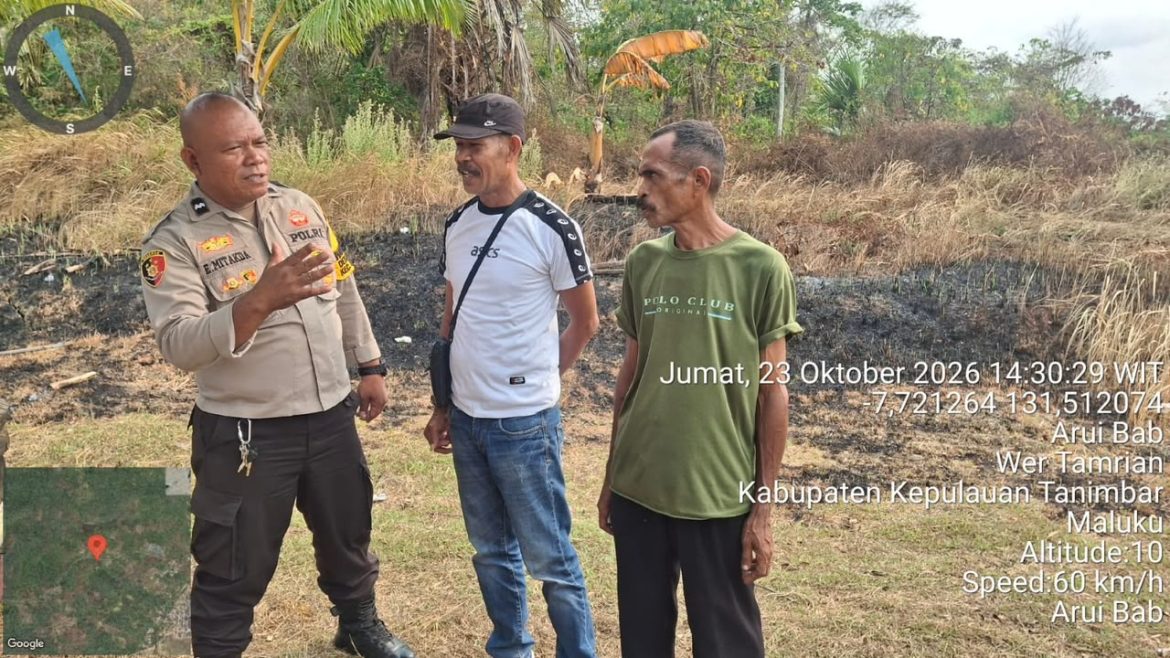 Cegah Kebakaran Hutan dan Lahan, Bhabinkamtibmas Desa Arui Bab Intensifkan Sambang Dialogis dan Edukasi Warga