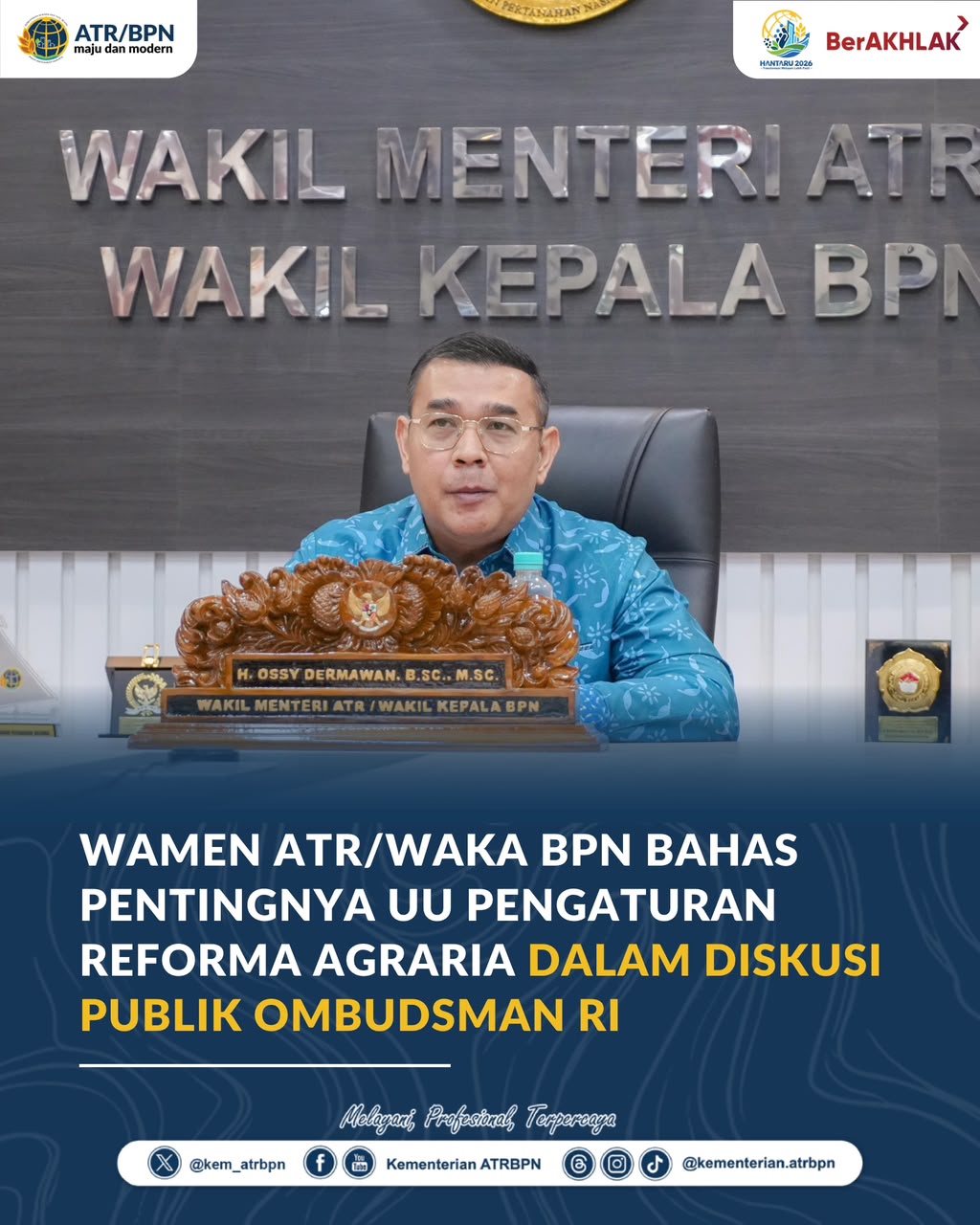 Wamen Ossy Dermawan Tegaskan Urgensi UU Pengaturan Reforma Agraria untuk Atasi Kompleksitas Pertanahan