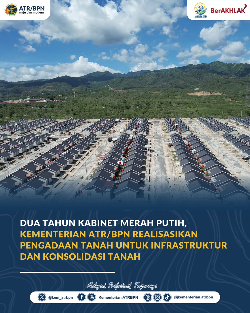 Dua Tahun Kabinet Merah Putih: Kementerian ATR/BPN Realisasikan Pengadaan Tanah PSN dan Ribuan Bidang Konsolidasi Tanah