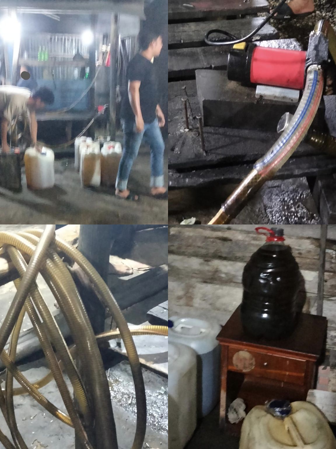 “Polres Pelalawan Bongkar Dugaan Penimbunan Solar di Desa Kemang, Pompa dan Selang Turut Disita”